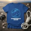 Hammerhead Shark T-Shirt design featuring two sharks swimming in a circle with the text "HAMMERHEAD SHARK" below