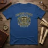 Hampden-Sydney College Est. 1776 crest design on a royal blue t-shirt