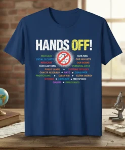 HANDS OFF! MEDICAID SOCIAL text design featuring creative typography on quality t-shirt