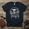Hang Gliding Paragliding Heartbeat design on a navy blue t-shirt, featuring mountains and EKG line