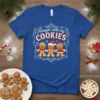 Hangin' with my COOKIES Christmas t-shirt design with three gingerbread characters and festive border