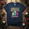Hanging With My Gnomies t-shirt design featuring three colorful gnomes and the text "Hanging With My Gnomies"