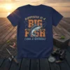 Happiness is a Big Fish (and a Witness) fishing quote t-shirt with marlin graphic
