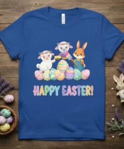 HAPPY EASTER! eye-catching graphic design printed on comfortable cotton t-shirt