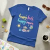 happy kids. happy mom. creative graphic design printed on comfortable cotton t-shirt