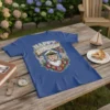 Happy Pappy text with a smiling sailor graphic on a blue t-shirt, featuring roses and a nautical theme