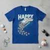 Happy Pills Corgi T-Shirt design showing a pill bottle overflowing with cute corgis, with circuit board patterns