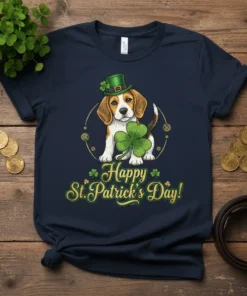 Happy St. Patrick's Day! eye-catching graphic design printed on comfortable cotton t-shirt