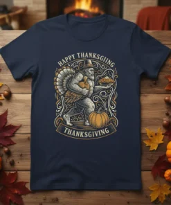 Happy Thanksgiving Thanksgiving bold graphic design printed on comfortable cotton t-shirt