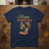 Happy Turkey Day T-Shirt with a vintage turkey illustration and festive text, perfect for Thanksgiving celebrations