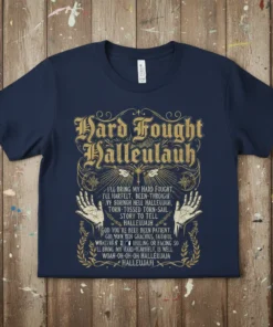 Hard Fought HalleulauH I'LL text design featuring bold typography on quality t-shirt
