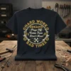 T-shirt with "HARD WORK DREAMS Pays Off Come True Don't Last BAD TIMES" text and wrench graphic, vintage style