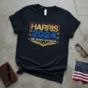 Harris 2024 We Wont Go Back political campaign t-shirt design with distressed text and stars