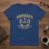 Harvard Est. 1732 Massachusetts college t-shirt with gold distressed lettering and laurel wreath graphic