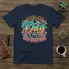 Have The Day You Deserve quote t-shirt with vibrant, gradient typography and floral mandala background design