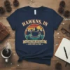 HAWKNS, IN A PLACE text design featuring creative typography on quality t-shirt