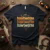 Hawthorne Hawthorne Hawthorne name text in stacked, vintage-inspired font with steampunk gears graphic