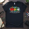 HBCU District of Columbia text graphic with skyline silhouette on a black t-shirt