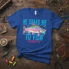 Christian t-shirt with "HE CALLED ME TO FISH MATTHEW 4:19" text and a colorful rainbow trout graphic