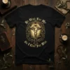 Christian t-shirt design with golden crucifix, crown of thorns, and text "He Died For Me So I Live For Him"