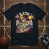 He Is Rizzin' Jesus playing basketball graphic on a dark t-shirt with wings and a hoop