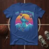 He Is Rizzin' T-Shirt design with Jesus dunking a basketball against a retro sunset and mountain graphic