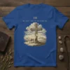 Christian T-Shirt with text "HE HE LEFT THE 99 TO FIND ME" and a graphic of a lamb and a