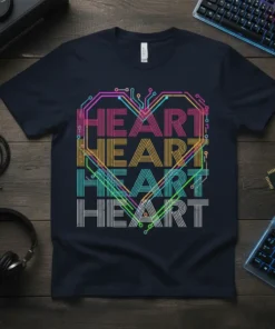 Heart Heart Heart Heart stylish graphic design printed on comfortable cotton t-shirt