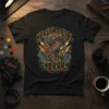 Heavy Metal Is My Therapy t-shirt with a colorful dragon and guitars graphic
