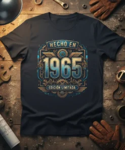 Hecho En 1965 Edición Limitada t-shirt design with vintage year and gears graphic