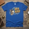 Hee Haw funny donkey t-shirt with cartoon illustration and bold text, perfect for farm animal lovers
