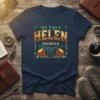 Helen Georgia t-shirt design with vintage alpine village graphic and bold text
