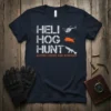 HELI HOG HUNT SAVING text design featuring bold typography on quality t-shirt