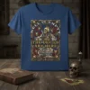 The Tempest quote "HELL IS EMPTY and all THE DEVILS ARE HERE" on a dark, ornate t-shirt design featuring a