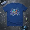 Hello 2026 Happy New Year! detailed graphic design printed on comfortable cotton t-shirt