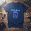 Navy blue t-shirt with "Hello from Ohio" in neon-style text and an Ohio map filled with circuit board patterns