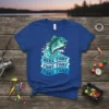 HERE FISHY FISHY FISHY FISHY FISHY bold graphic design printed on comfortable cotton t-shirt