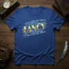 Here's your one chance FANCY Don't let me down quote on a blue t-shirt, gold and white typography, stylish and