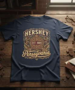 HERSHEY EST. 1984 Pennsylvania stylish graphic design printed on comfortable cotton t-shirt