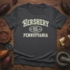 Hershey Est. 1903 Pennsylvania t-shirt with vintage collegiate font and distressed look
