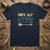 He's My Lure fishing couple t-shirt design with arrow graphic