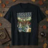 Vintage graphic t-shirt featuring "Hessen Deutschland" text above a scenic village, traditional jugs, and a glass of drink