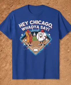 HEY CHICAGO, WHADYA SAY! unique graphic design printed on comfortable cotton t-shirt