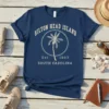 Hilton Head Island Est 1663 South Carolina t-shirt featuring a palm tree graphic and vintage text