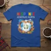 Hispanic Heritage Month t-shirt with colorful text and Guatemalan flag emblem surrounded by hands and foliage