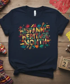 HISPANNC HERITAGE MONTH eye-catching graphic design printed on comfortable cotton t-shirt