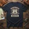 Historic Route US 20 Route t-shirt design with vintage shield emblem and wings