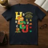 Historically Black Colleges Universities HBCU Educated t-shirt with large colorful HBCU letters and educational symbols