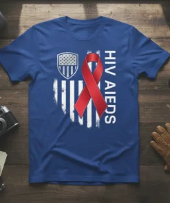 HIV AIEDS detailed graphic design printed on comfortable cotton t-shirt