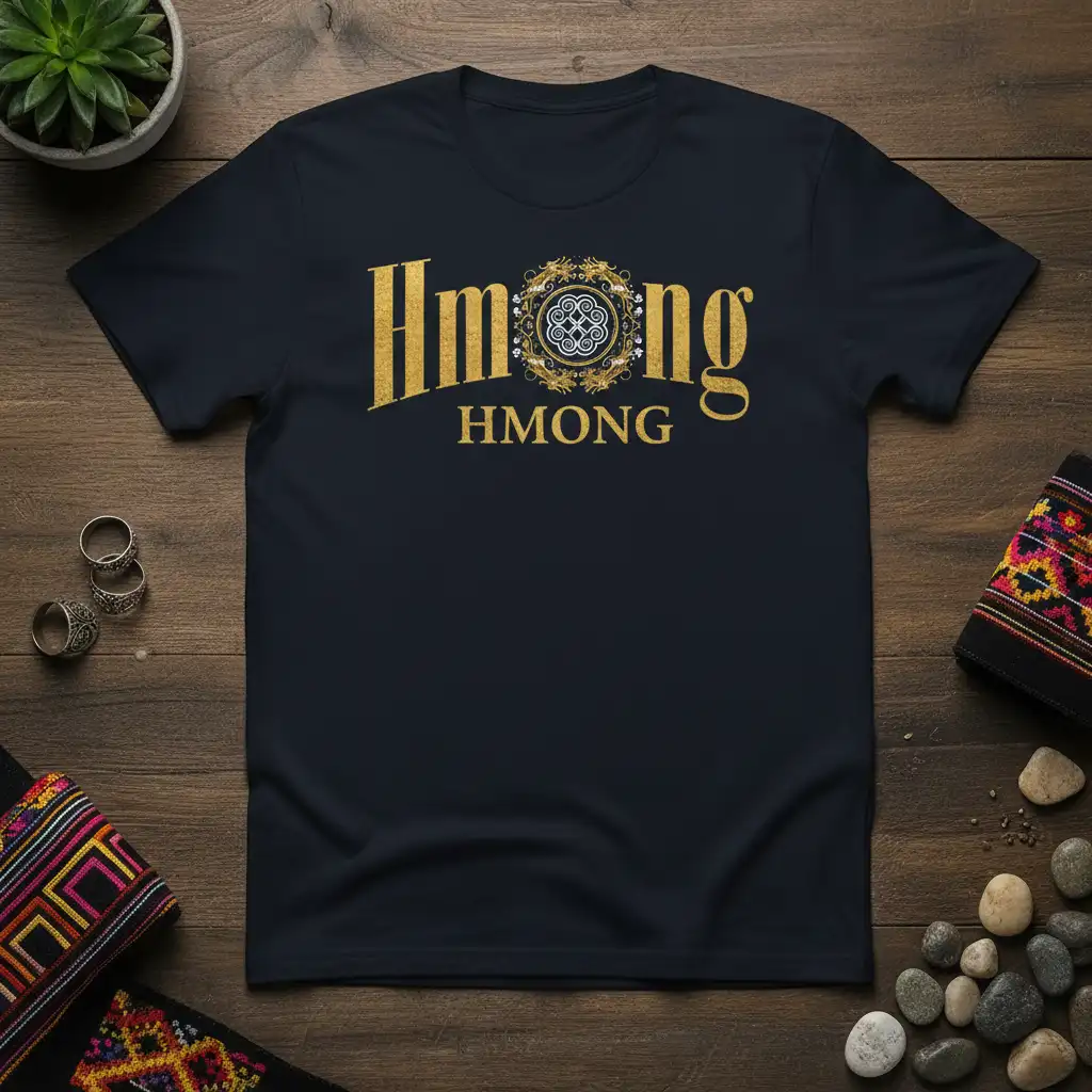 Hmong Culture detailed print printed on comfortable cotton fabric creating a standout t-shirt